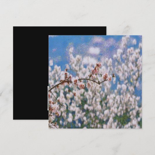 Almond Tree Pointillism Artwork bloemen Kaart (Voorkant / Achterkant)
