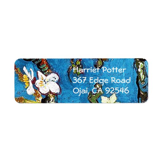Almond Tree Van Gogh Fine Art bloeien Etiket (Voorkant)