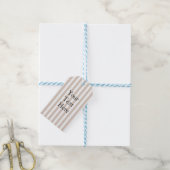 Almond & White Stripes  Cadeaulabel (Met Touw)