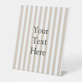 Almond & White Stripes  Reclamebord Met Voetstuk