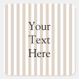 Almond & White Stripes  Vierkante Sticker