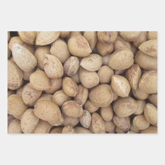 Almonds Herfst Autumn Pattern Inpakpapier Vel (Voorkant)