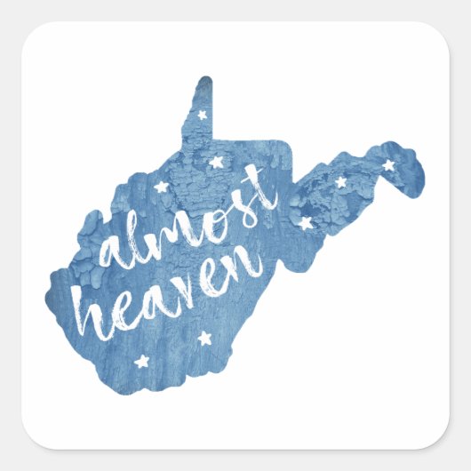 Almost Heaven West Virginia Vierkante Sticker (Voorkant)