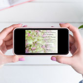 Almost Pink Hydrangea Floral Engagement Party Kaart