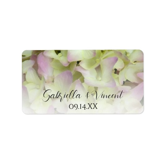 Almost Pink Hydrangea Wedding Favor Labels (Voorkant)