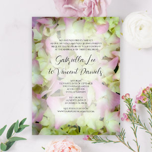 Almost Pink Hydrangea Wedding Kaart