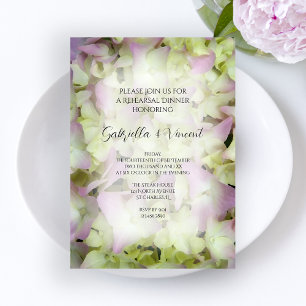 Almost Pink Hydrangea Wedding Rehearsal Dinner Kaart