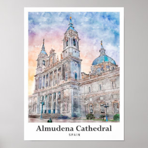 Almudena Cathedral Madrid Spanje Reis Waterverf Poster