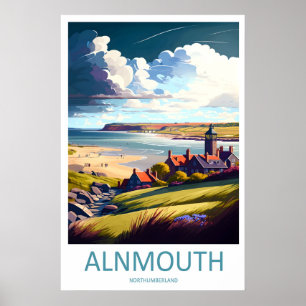Alnmouth Vintage Reisposter Ski National Park Poster