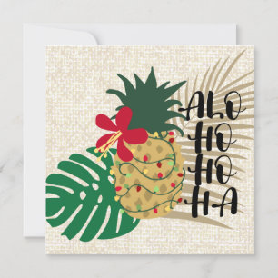 ALO-HO-HO-HA Hawaïaanse Tropische Ananas Feestdagenkaart