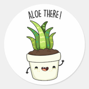 Aloe Daar Funny Aloe Vera Pun Ronde Sticker