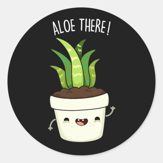 Aloe Daar Funny Aloe Vera Pun Ronde Sticker (Voorkant)