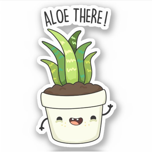 Aloe Daar Funny Aloe Vera Pun Sticker (Voorkant)