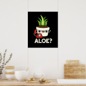 Aloë Funny Plant Hallo Poster (Keuken)