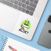 Aloe Funny Plant Hallo Sticker (Laptop met iPhone)