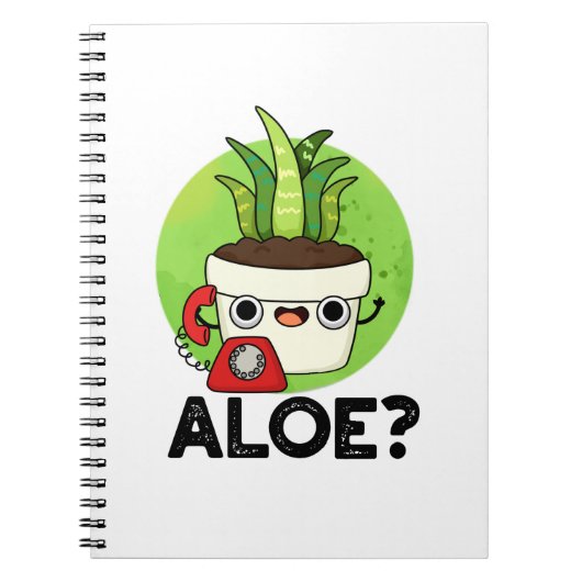Aloe Grappige Plant Hallo Pun Notitieboek (Voorkant)