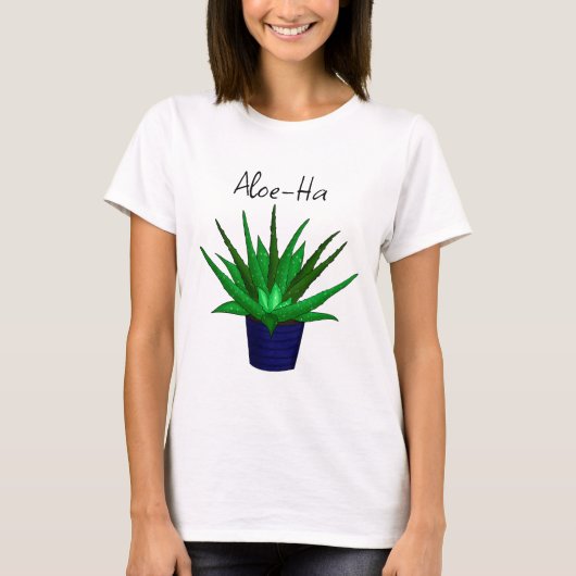 Aloe-Ha Plant Pun T-shirt (Voorkant)