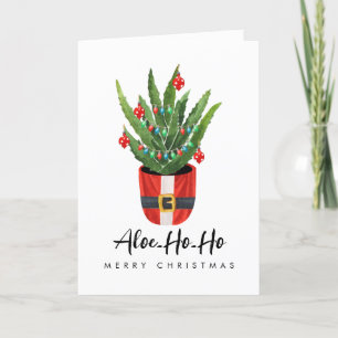 Aloe Ho Ho Prettig Kerstfeest Kerstman Kamerplant Feestdagen Kaart
