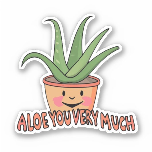 Aloe je heel erg Plant botanisch Sticker (Voorkant)