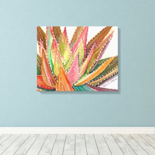 Aloe nobilis waterverf door Debra Lee Baldwin Canvas Afdruk (Insitu (Houten vloer))