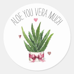 Aloe u Vera veel Pun Classroom Valentijn Ronde Sticker