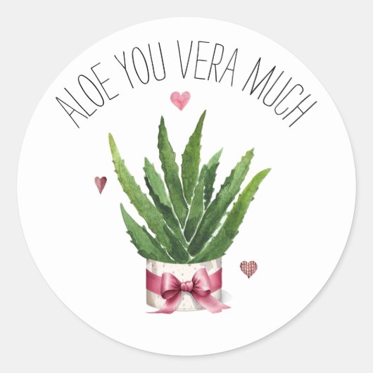 Aloe u Vera veel Pun Classroom Valentijn Ronde Sticker (Voorkant)