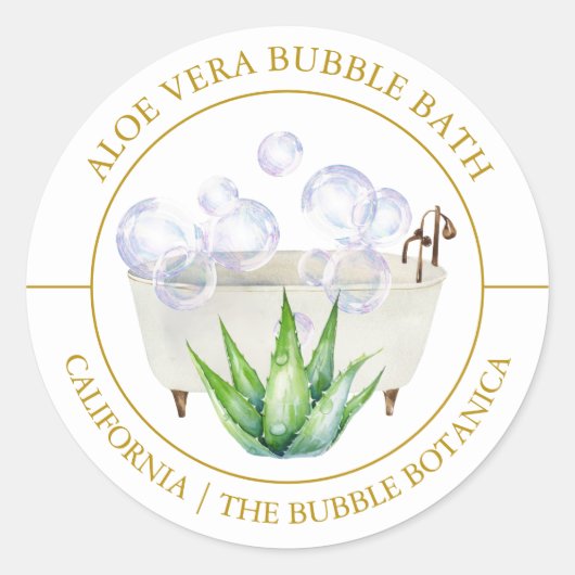 Aloe Vera Bubble étiquette de bain (Devant)