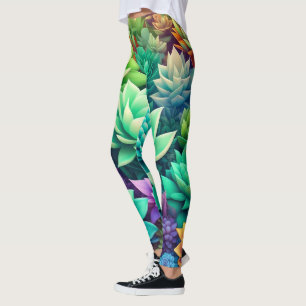 Aloë Vera en Succulenten Collage Leggings