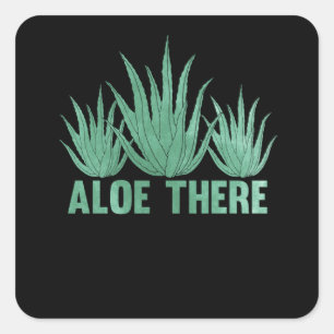 Aloe Vera Pun Planten Vrouwen Mannen Succulten Vierkante Sticker