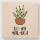 Aloe Vera Stenen Onderzetter (Voorkant)