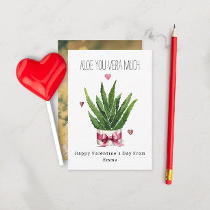 Aloe You Vera Veel Foto Klaslokaal Valentijnskaart Kaart