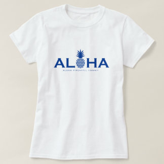 alohaパイナップル ブルーロゴ(heart） t-shirt