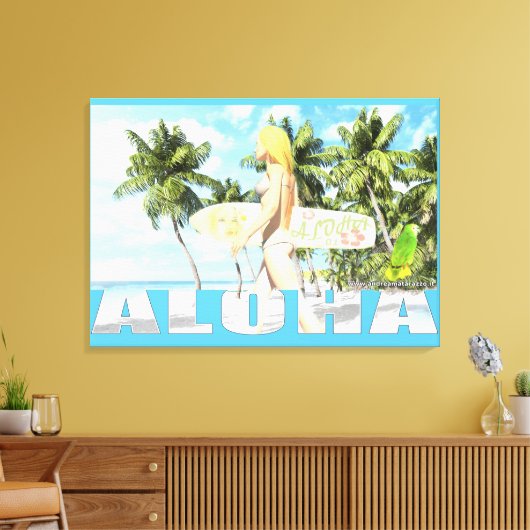 Aloha 01 canvas afdruk (Insitu (Woonkamer))