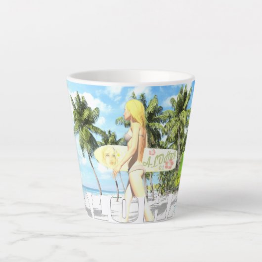 Aloha 01 latte mok (Voorkant)