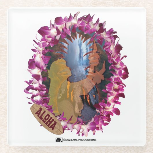 ALOHA 10 GLAZEN ONDERZETTER (Voorkant)