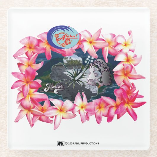 ALOHA 2 11 GLAZEN ONDERZETTER (Voorkant)