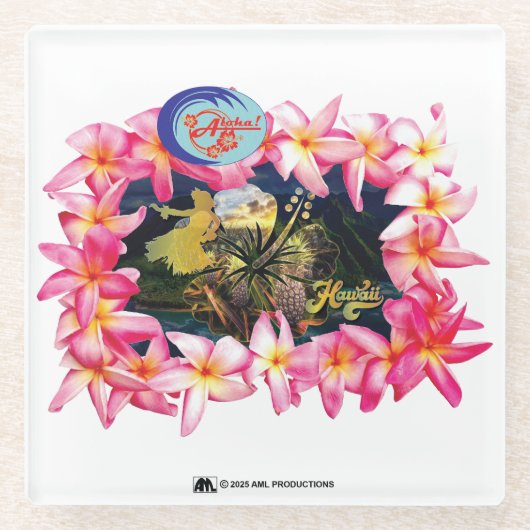 ALOHA 2 7 VERSIE 3 GLAZEN ONDERZETTER (Voorkant)