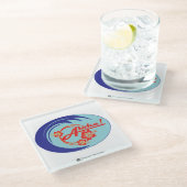 ALOHA 2 LOGO GLAZEN ONDERZETTER (Schuin)