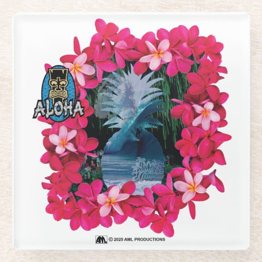 ALOHA 3 8 GLAZEN ONDERZETTER (Voorkant)