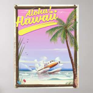 Aloha ! Affiche de voyage de style Vintage Hawaii
