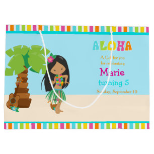 Aloha African American Girl Bedankt Groot Cadeauzakje