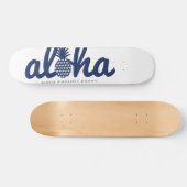 Aloha anananas LogoColor-Navy Skateboard (Horizontaal)