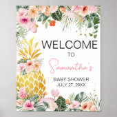Aloha Ananas Baby shower Welkom Poster (Voorkant)