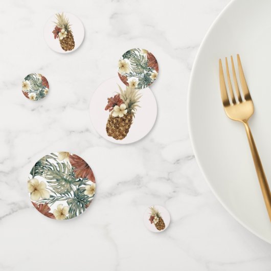 Aloha Ananas Bloem Botanisch Vintage Tropisch Confetti (Groep)