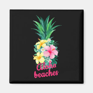 Aloha ananas bloemen aloha hawaii vintage magneet