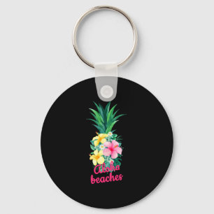 Aloha ananas bloemen aloha hawaii vintage sleutelhanger