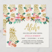 Aloha Ananas Floral Baby shower Invitation (Devant / Derrière)