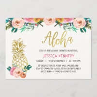 Aloha Ananas Floral Baby shower Invitation