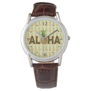 Aloha  ananas Hawaiian Hawaii Horloge