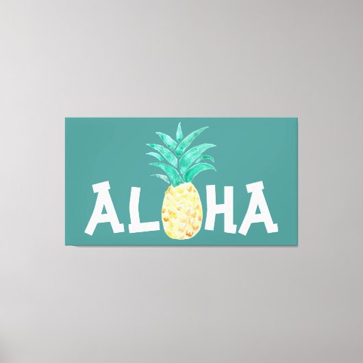 Aloha Ananas Schilderij Canvas Afdruk (Voorkant)